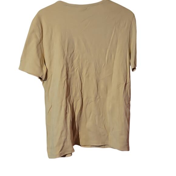 NWT Karen Scott Tan Crew Neck T-Shirt | Size Large [0120] - Picture 3 of 7
